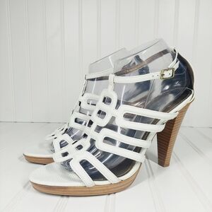 Linea Paolo White Leather Sandals D32